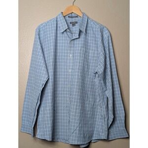 Eddie Bauer Wrinkle Free Relaxed Fit Mens XL‎ Blue Button Down Long Sleeve Shirt